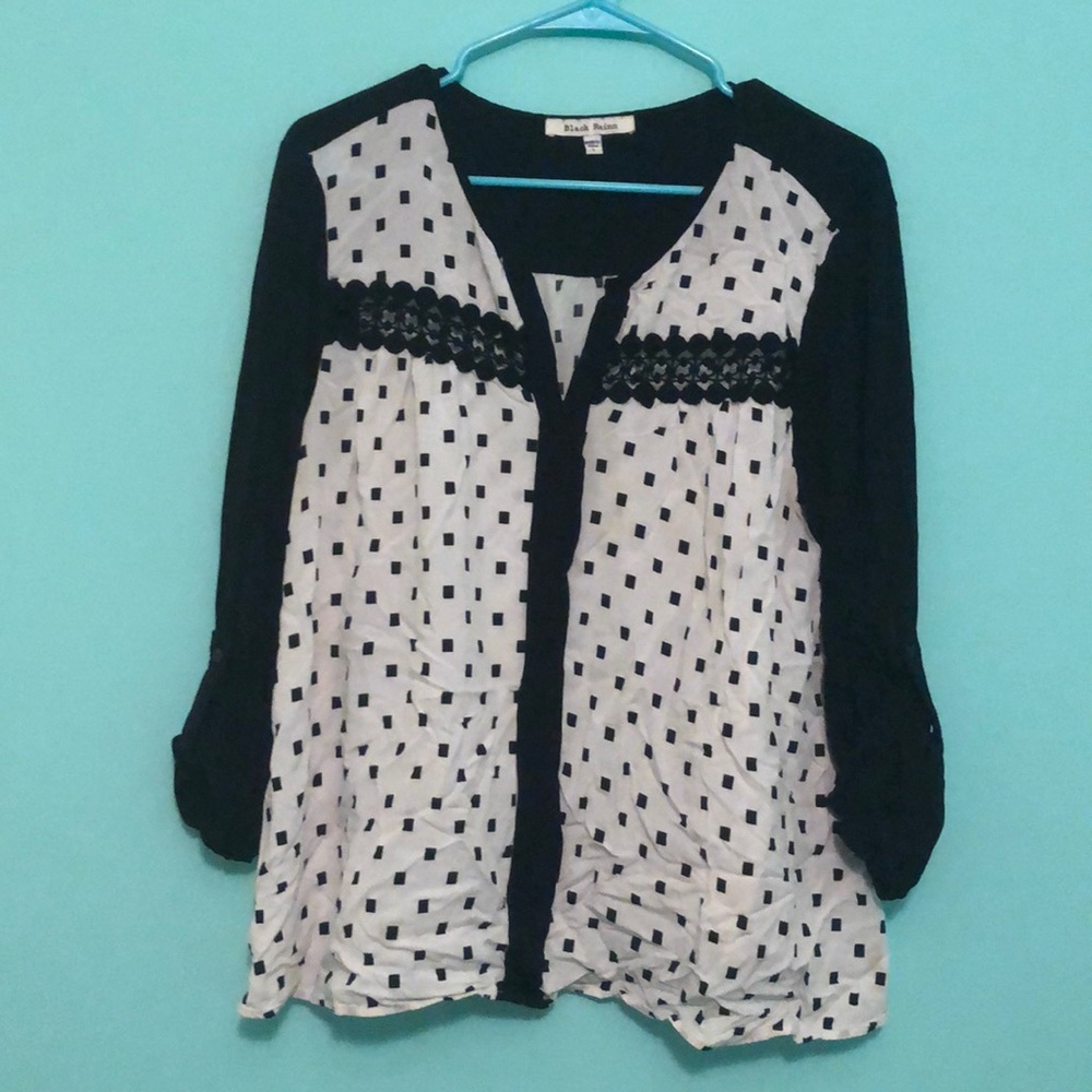 Black Rainn Large Black & White Long sleeve blouse